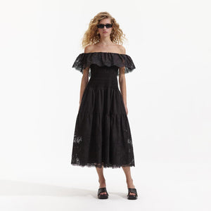 SELF PORTRAIT BLACK FRIDAY SALE Black Cotton Midi Dress