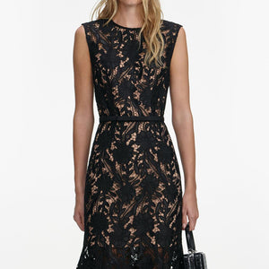 SP VIP PRICE Black Guipure Lace Midi Dress