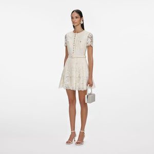 SP VIP PRICE Cream Floral Lace Mini Dress
