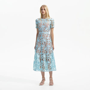 SELF PORTRAIT BLACK FRIDAY SALE Light Blue Lace Midi Dress