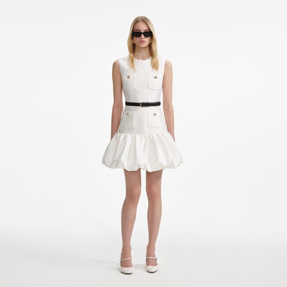SP VIP PRICE Cream Taffeta Mini Dress