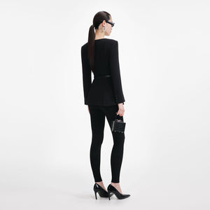 SP VIP PRICE Black Crepe Tailored Top