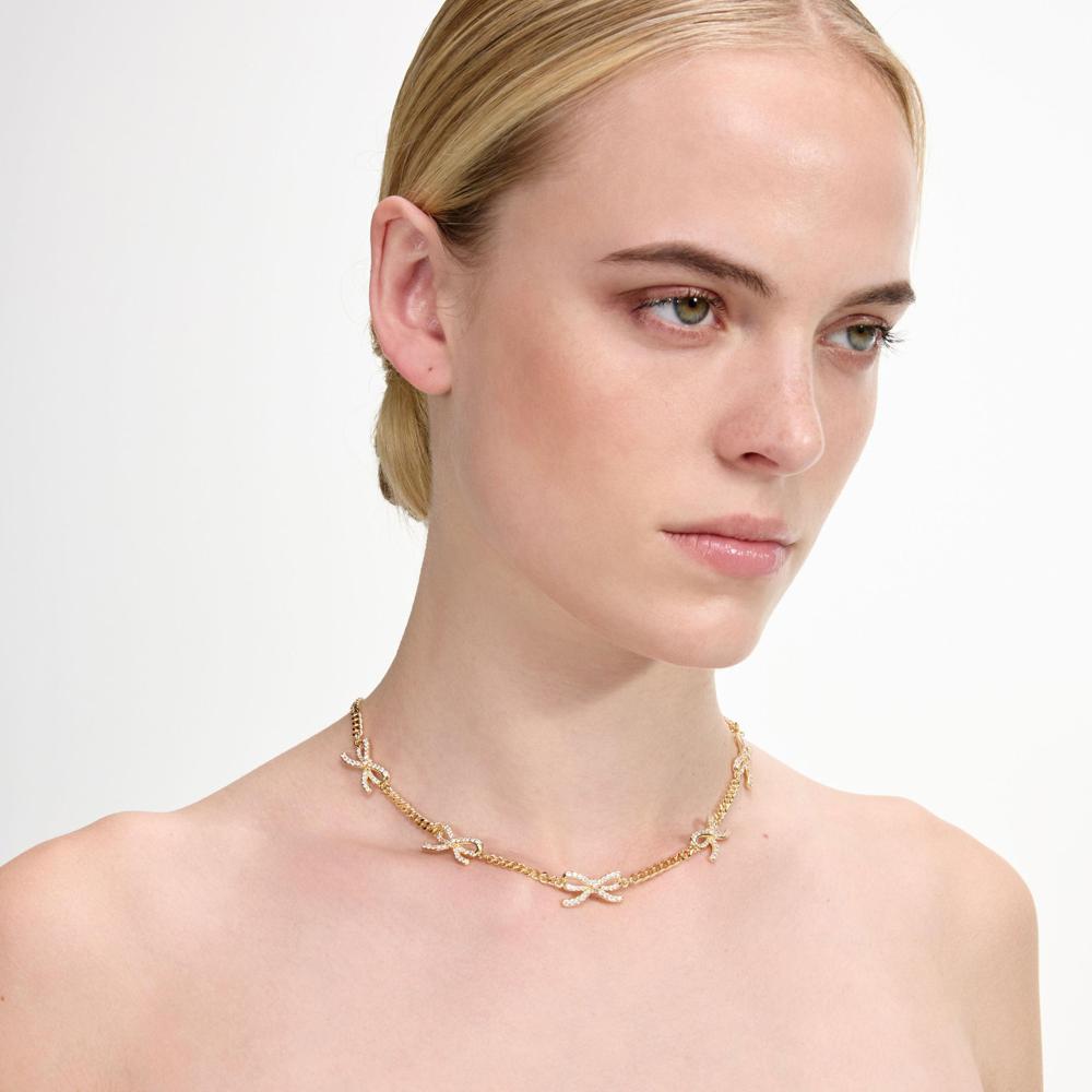 SP VIP PRICE Gold Crystal Bow Necklace
