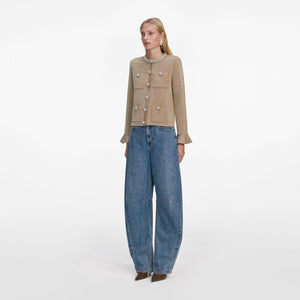 SP VIP PRICE Gold Crystal Trim Cardigan