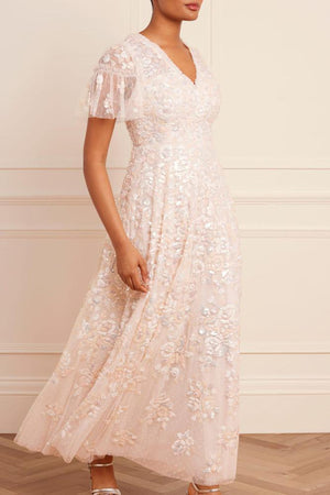 Needle & Thread SPRING/SUMMER Sequin Paradise Short Sleeve Gown