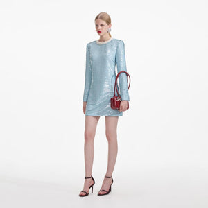 SELF PORTRAIT SS24 Blue Sequin Mini Dress