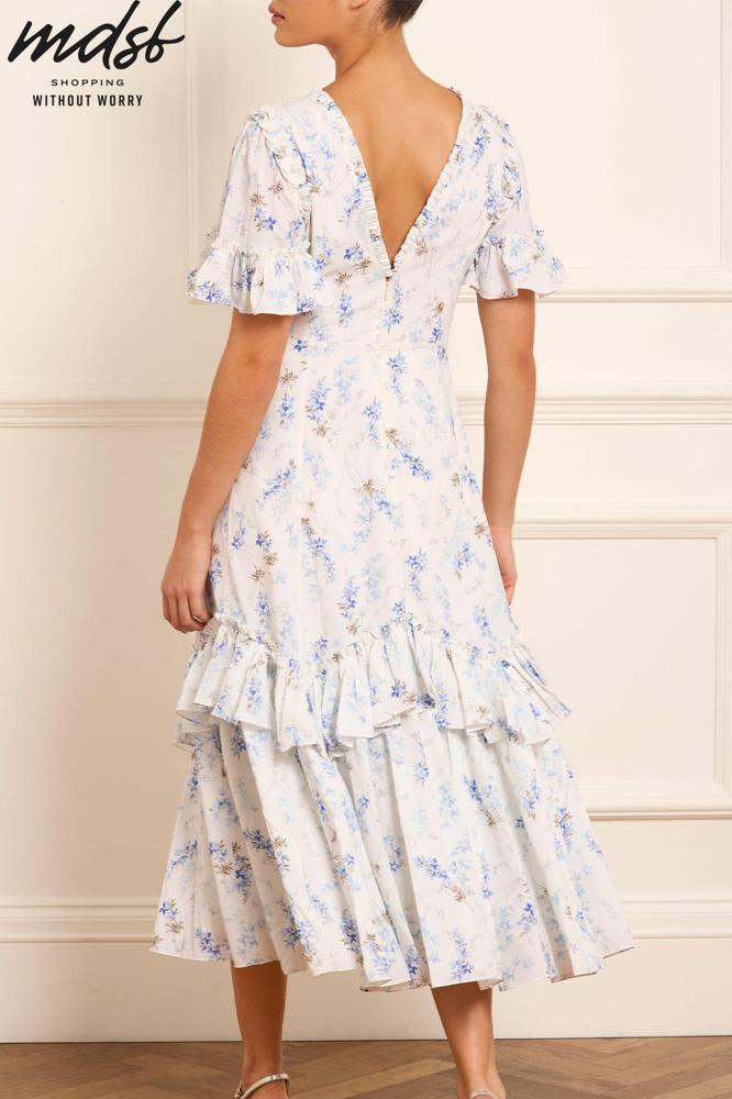Needle & Thread PO and SALE Ophelia Ditsy Eva Crepe Ballerina Dress - multi