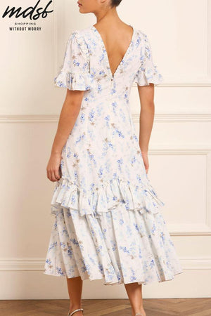 Needle & Thread PO and SALE Ophelia Ditsy Eva Crepe Ballerina Dress - multi