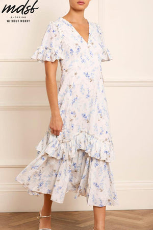 Needle & Thread PO and SALE Ophelia Ditsy Eva Crepe Ballerina Dress - multi