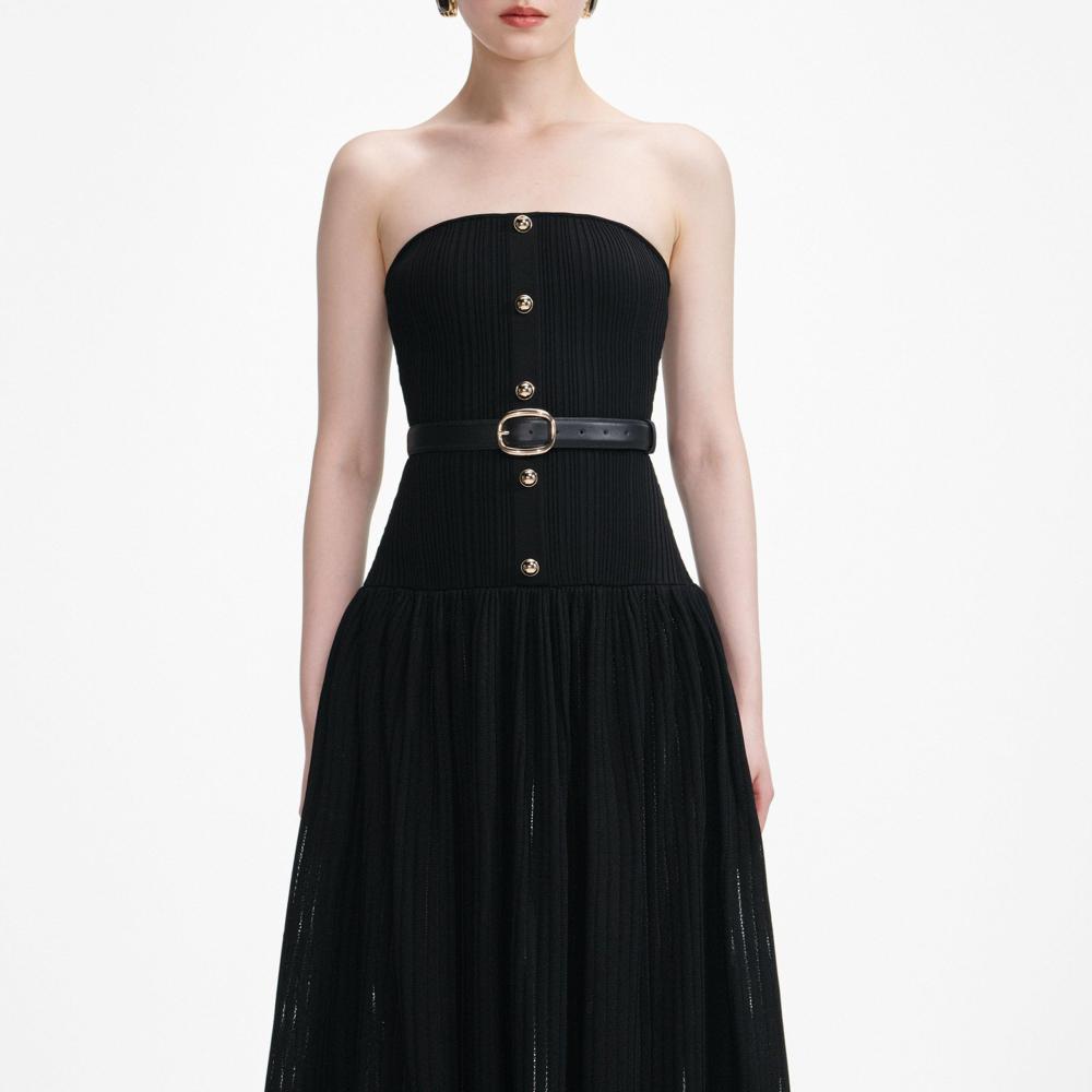 SP VIP PRICE Black Bandeau Knit Maxi Dress