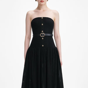 SP VIP PRICE Black Bandeau Knit Maxi Dress