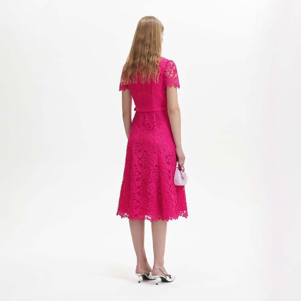 SELF PORTRAIT BLACK FRIDAY SALE Magenta Lace Midi Dress