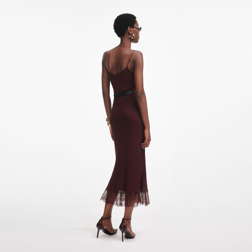 SP VIP PRICE Brown Lace Insert Midi Dress