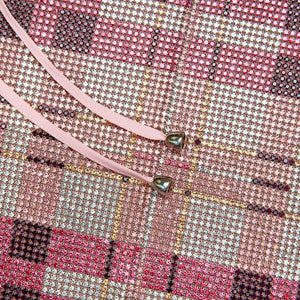 SP VIP PRICE Pink Check Chainmail Top