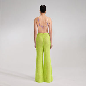 SELF PORTRAIT BLACK FRIDAY SALE Green Beaded Trousers