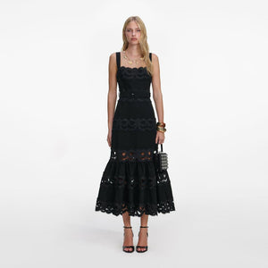SP VIP PRICE Black Crepe Midi Dress