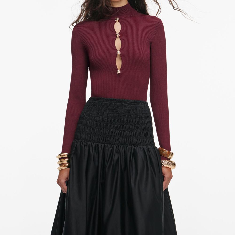 SP VIP PRICE Black Cotton Midi Skirt