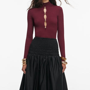 SP VIP PRICE Black Cotton Midi Skirt