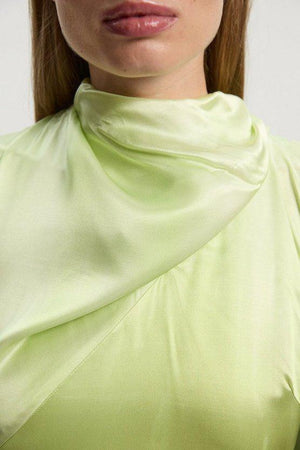 Karen Millen UK SALE Ombre Satin Drape Georgette Cape Detail Midi Dress