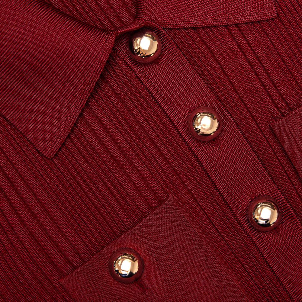 SP VIP PRICE Burgundy Ribbed Knit Midi Dress
