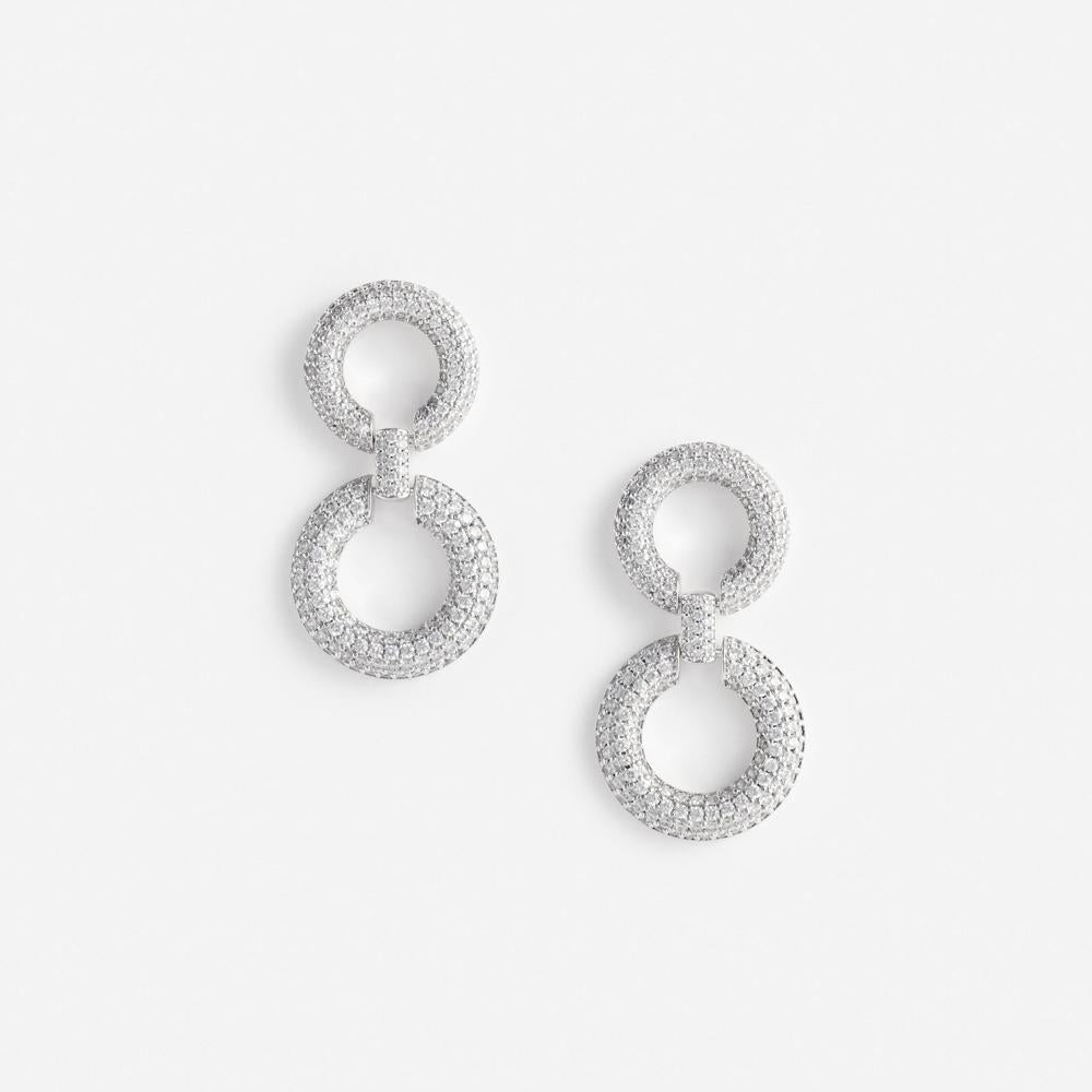SP VIP PRICE Crystal Link Two Tiered Earrings