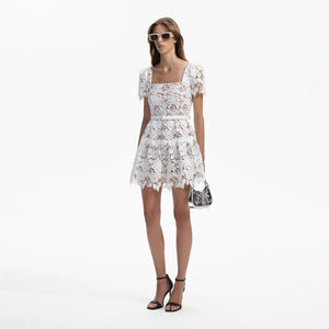 SELF PORTRAIT BLACK FRIDAY SALE White Lace Mini Skater Dress