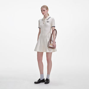 SELF PORTRAIT SS25 VIP PRICE Cream Knit SP Mini Dress
