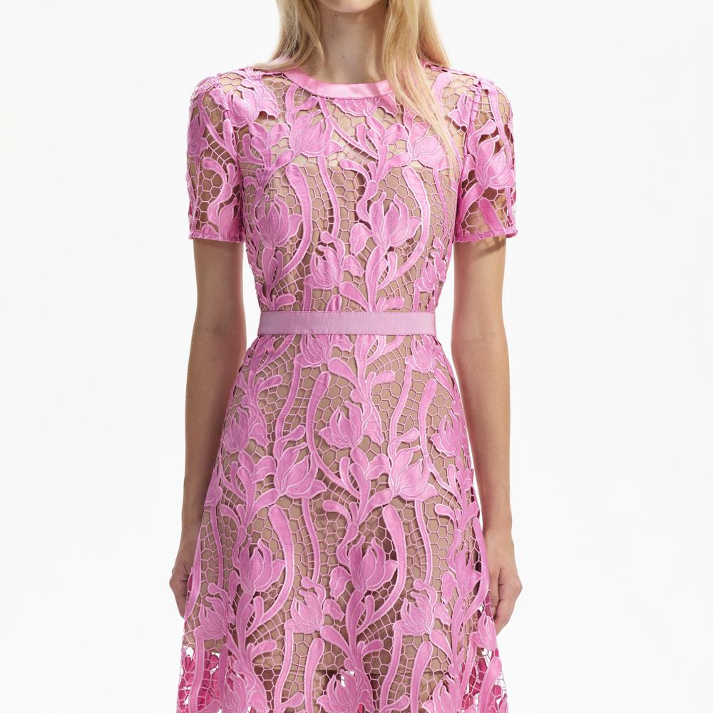 SELF PORTRAIT BLACK FRIDAY SALE Pink Lace Midi Dress