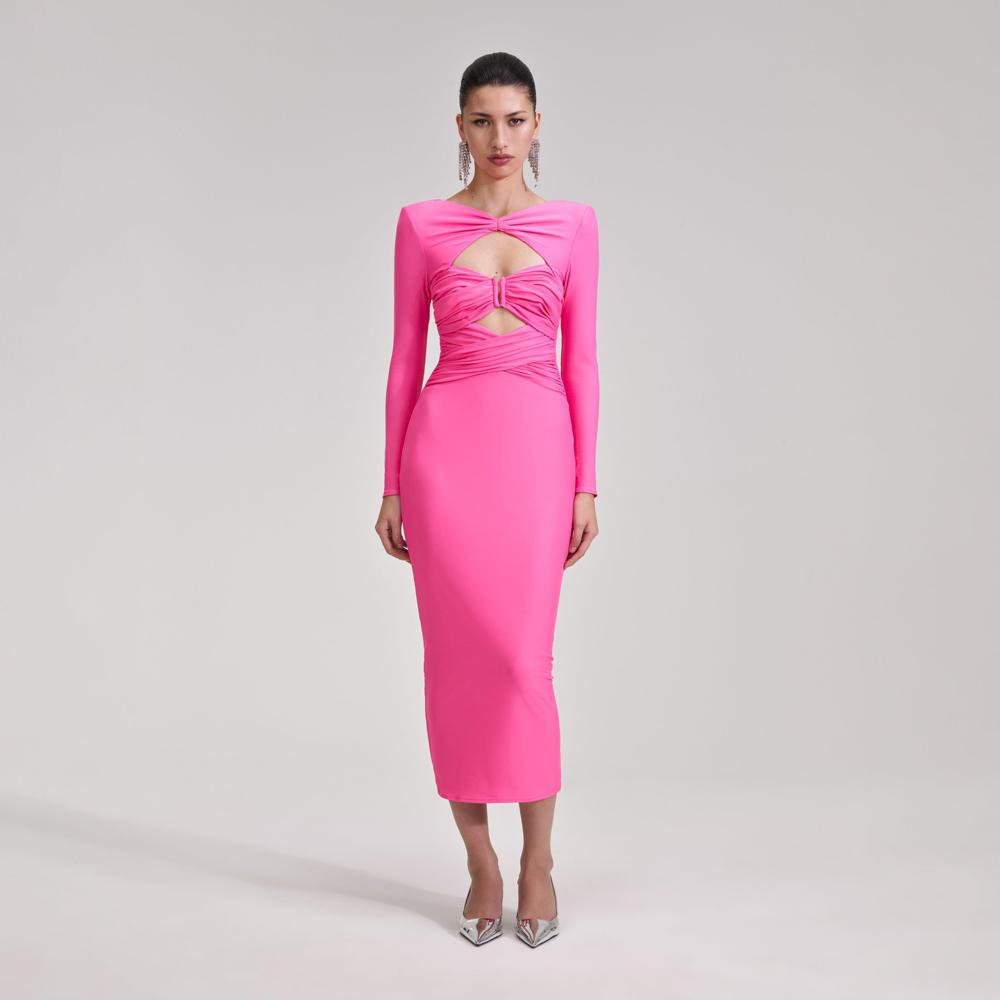 SELF PORTRAIT BLACK FRIDAY SALE Pink Jersey Midi Dress