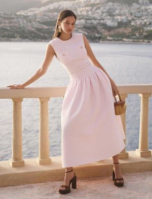 SP VIP PRICE Pink Taffeta Midi Dress