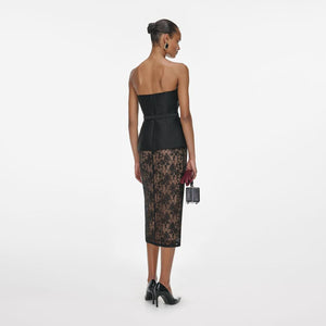 SP VIP PRICE Black Taffeta Bandeau Top