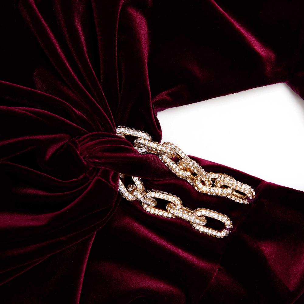 SP VIP PRICE Burgundy Velvet Bandeau Maxi Dress