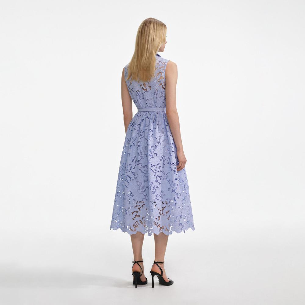 SP VIP PRICE Blue Lace Sleeveless Midi Dress