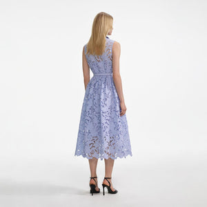SP VIP PRICE Blue Lace Sleeveless Midi Dress