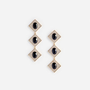 SP VIP PRICE Gold Crystal Black Tiered Earrings