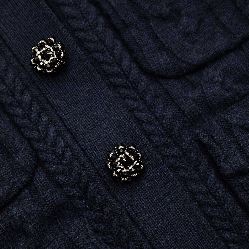 SELF PORTRAIT BLACK FRIDAY SALE Navy Knit Collar Cardigan