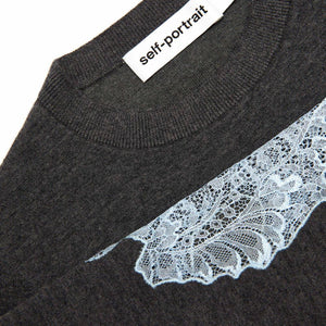 SP VIP PRICE Grey Contrast Lace Jumper