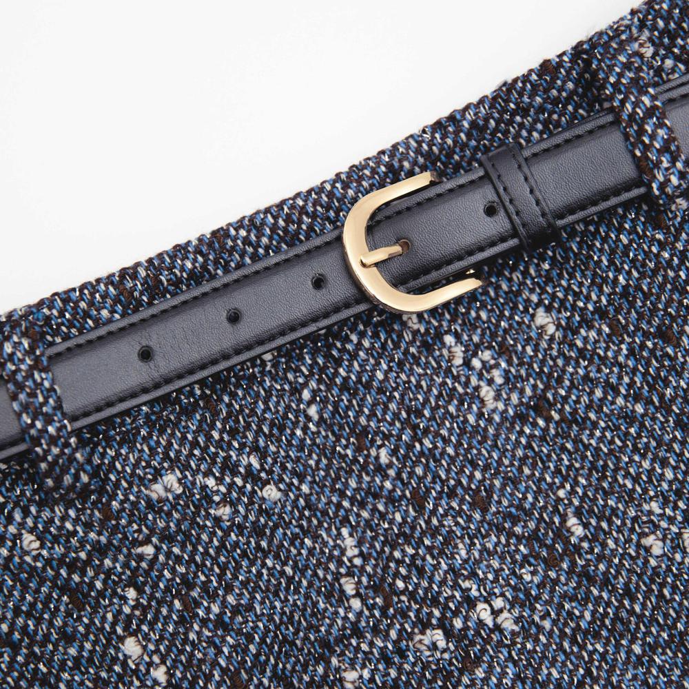 SELF PORTRAIT SS24 Blue Boucle Mini Skirt