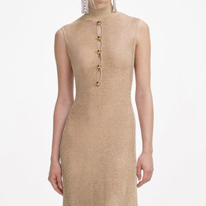 SP VIP PRICE Gold Lurex Knit Maxi Dress