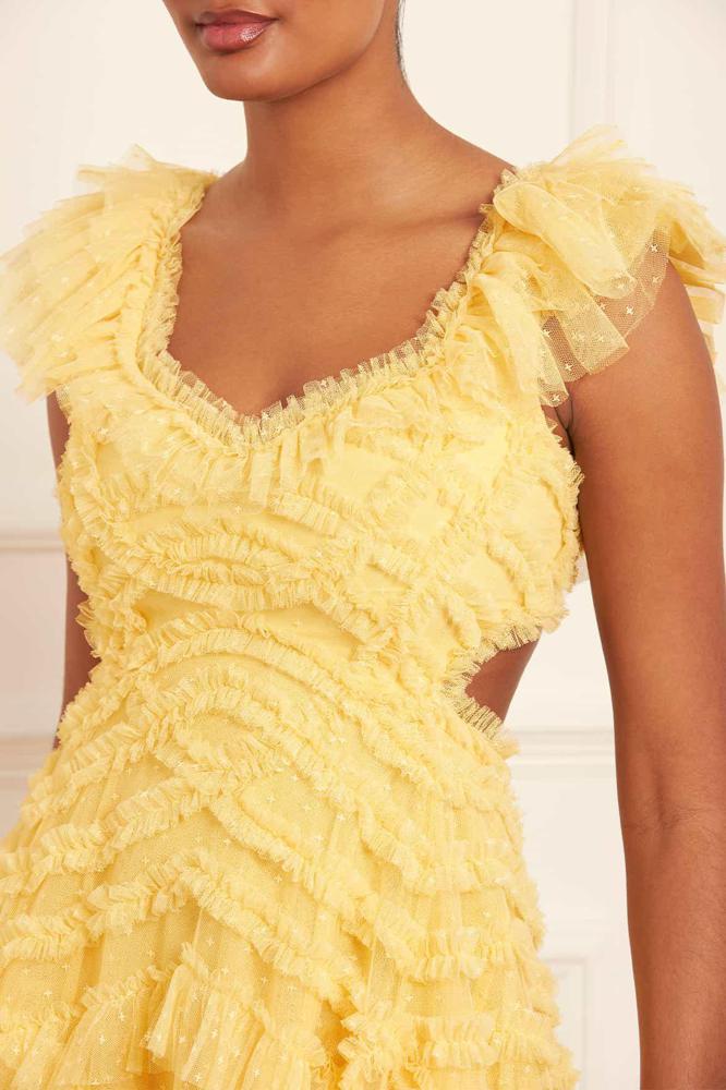 Needle & Thread CYBER SALE Lola Backless Micro Mini Dress - yellow