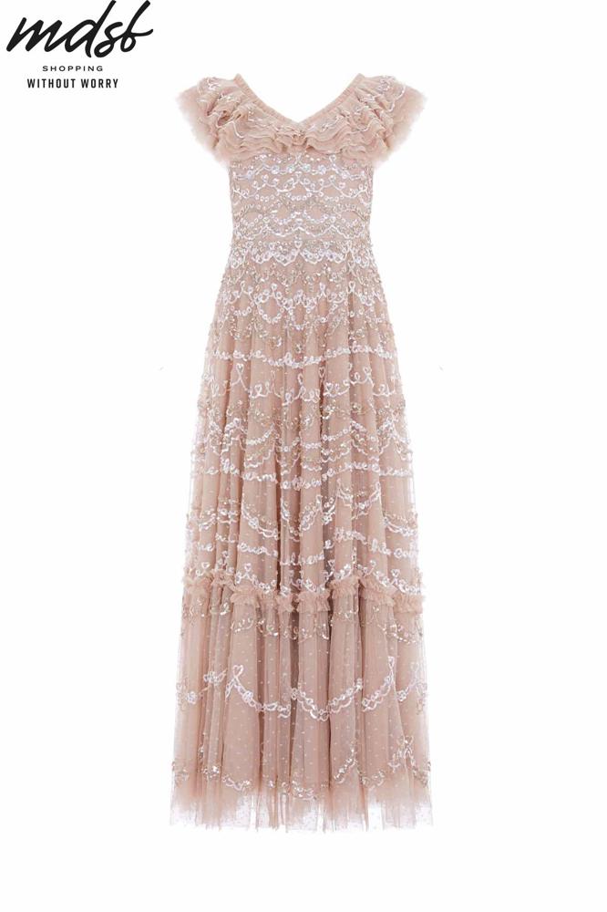 Needle & Thread CHRISTMAS SALE Everthine Ankle Gown - beige