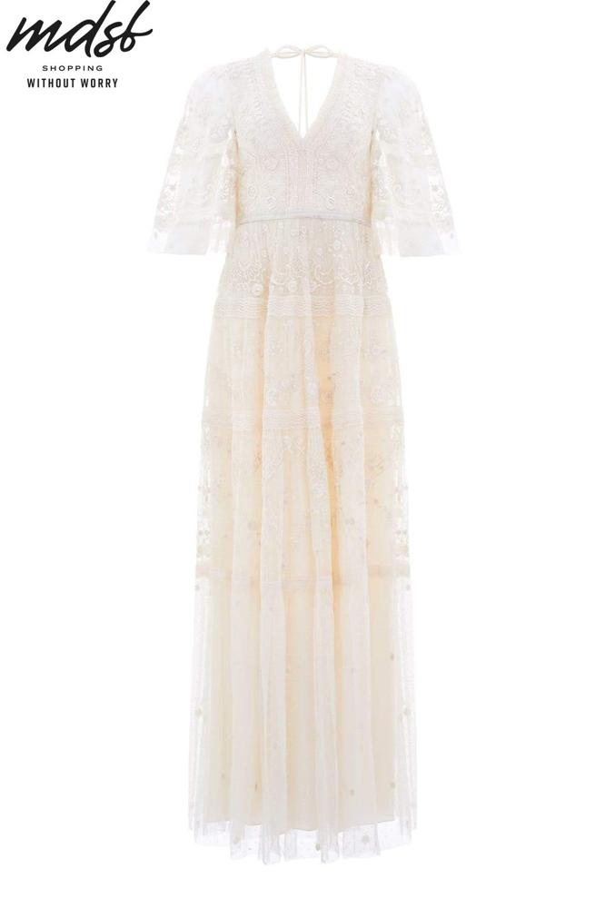 Needle & Thread CHRISTMAS SALE Lottie Lace Gown - champagne