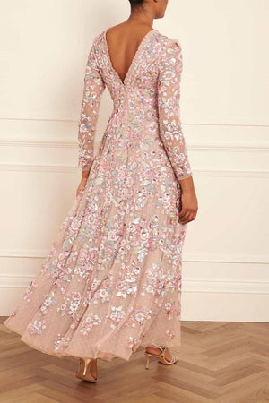 Needle & Thread SPRING/SUMMER Sequin Paradise Long Sleeve Gown