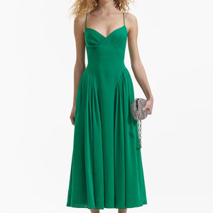 SELF PORTRAIT BLACK FRIDAY SALE Green Strappy Midi Dress