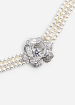 SP VIP PRICE Crystal Flower Pearl Choker