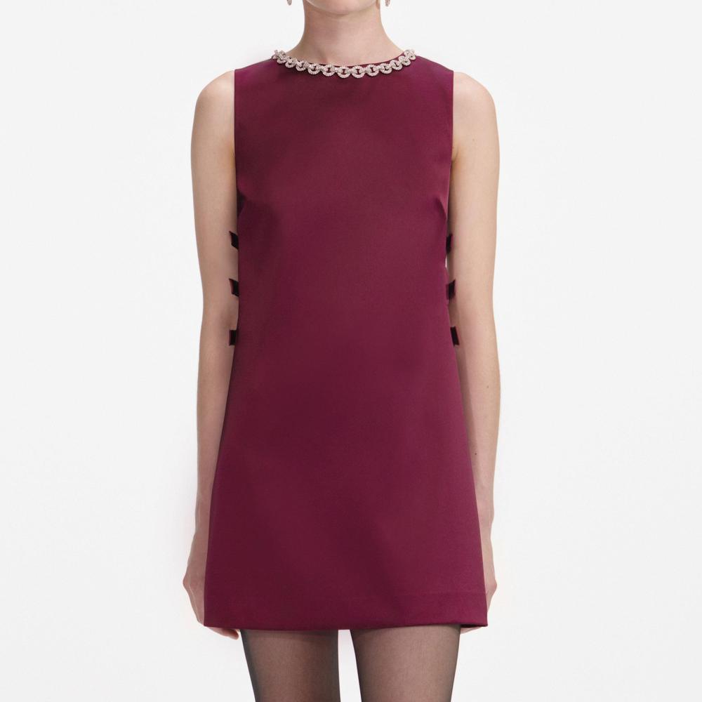 SP VIP PRICE Burgundy Satin Cut Out Mini Dress