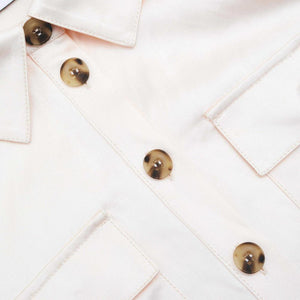 SELF PORTRAIT SS24 Cream Satin Shirt