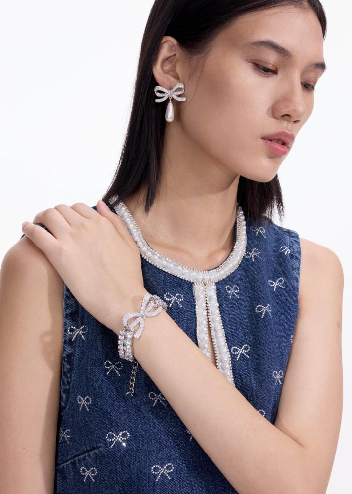 SP VIP PRICE Crystal Bow Double Tennis Bracelet