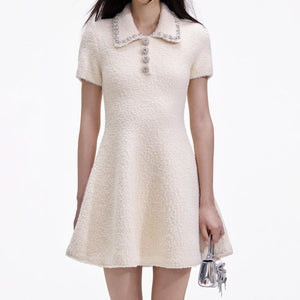 SELF PORTRAIT BLACK FRIDAY SALE Cream Soft Knit Mini Dress