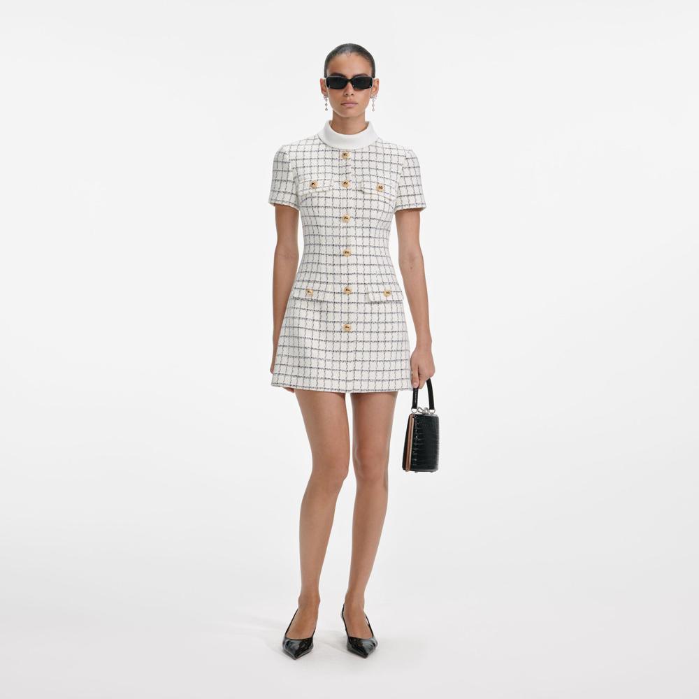 SP VIP PRICE Check Boucle Mini Dress